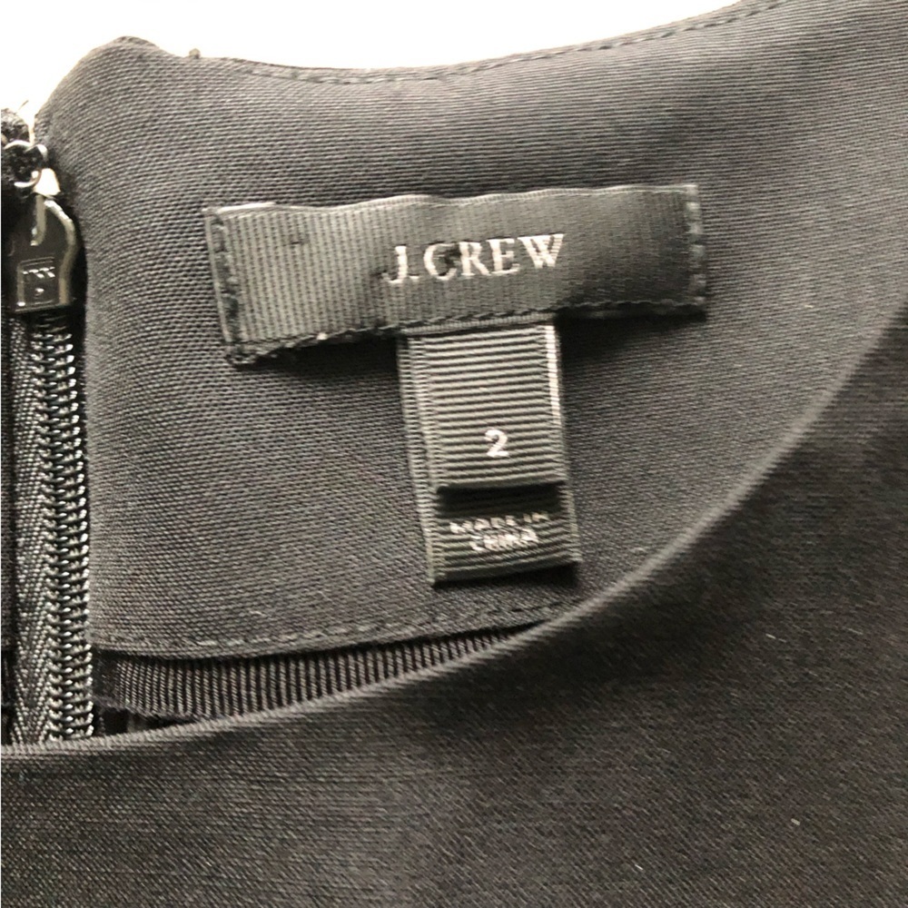 J. Crew Sheath Peplum Cap Sleeve Wool Blend Dress in Black Size 2 - Picture 7 of 11